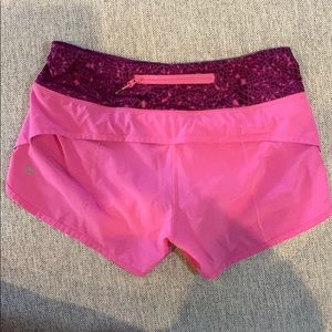 LULULEMON PINK SPEED SHORTS